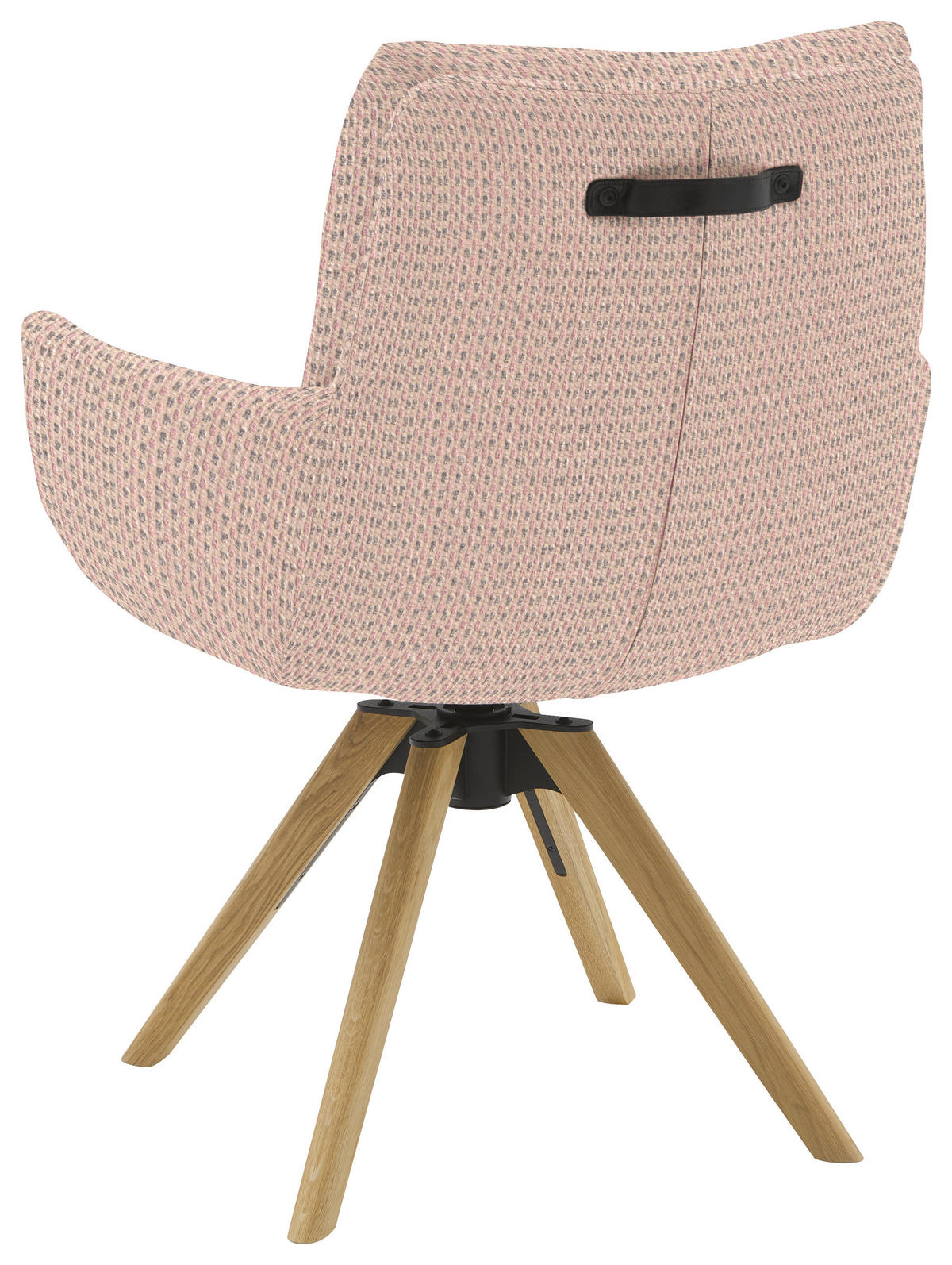 ARMLEHNSTUHL  Sitzfläche 360° drehbar, mit Griff Flachgewebe  Rosa  - Eichefarben/Rosa, Design, Holz/Textil (62/90/68cm) - Valnatura