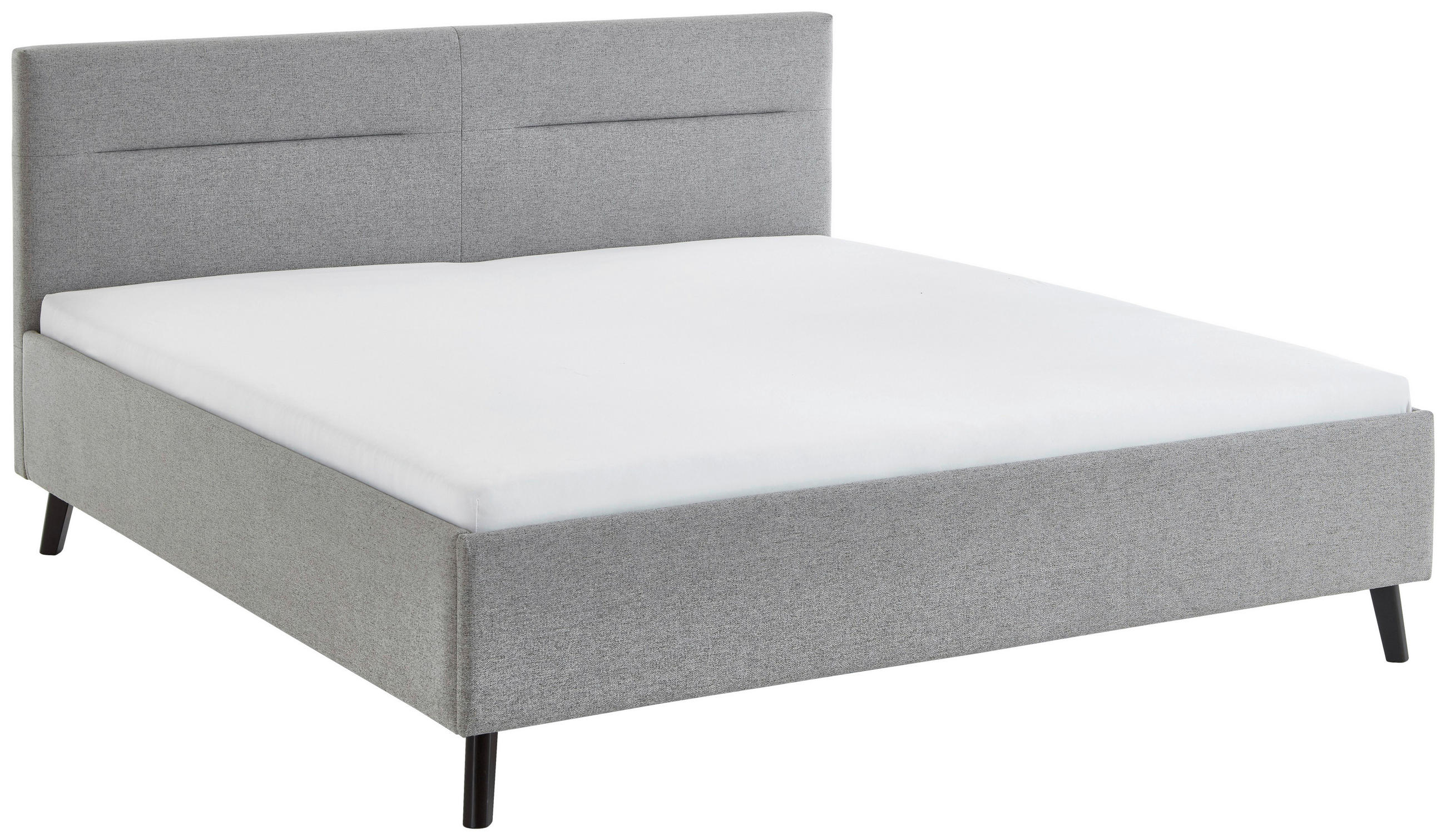 POLSTERBETT 180/200 cm,  in Grau,  - Schwarz/Grau, Basics, Holz/Textil (180/200cm) - Boxxx