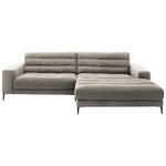 ECKSOFA Badia in Cord Sandfarben  296/207 cm  - Sandfarben/Schwarz, Design, Textil/Metall (296/207cm) - Dieter Knoll