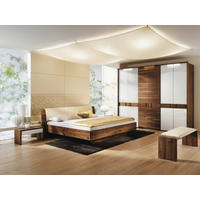 SCHLAFZIMMER  in Zirbelkieferfarben, Birkefarben  - Zirbelkieferfarben/Birkefarben, Design, Glas/Holz - Anrei