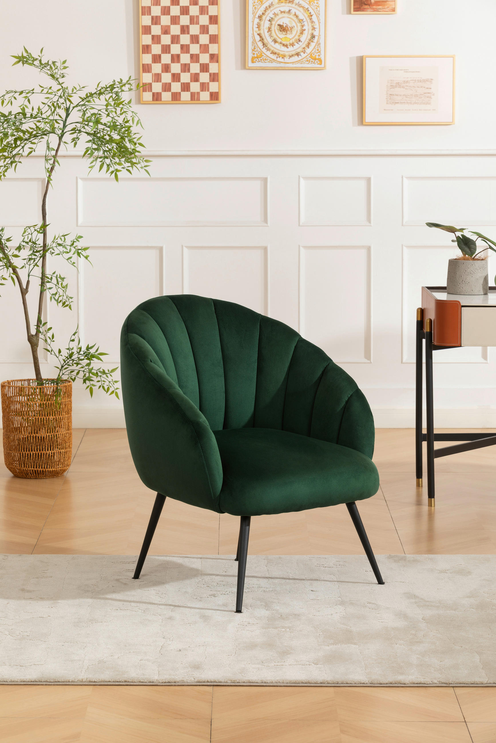 COCKTAILSESSEL Samt Grün    - Blau/Schwarz, MODERN, Textil/Metall (67/80/78cm) - Livetastic