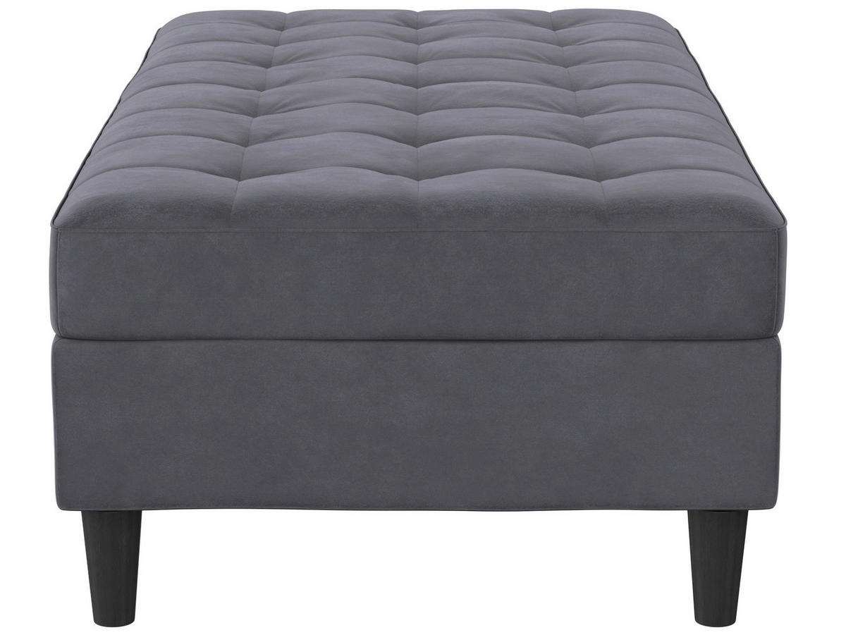 HOCKER PALERMO Velours Dunkelgrau  - Dunkelgrau/Schwarz, Basics, Kunststoff/Textil (130/43/69cm) - Livetastic