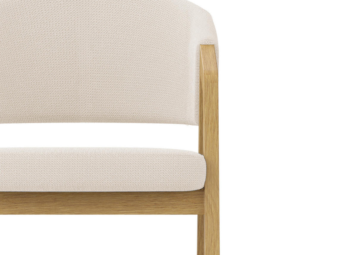ARMLEHNSTUHL  Stoffauswahl Mikrofaser  Weiss, Eichefarben  - Weiss/Eichefarben, Konventionell, Holz/Textil (59/96/60cm) - Carryhome