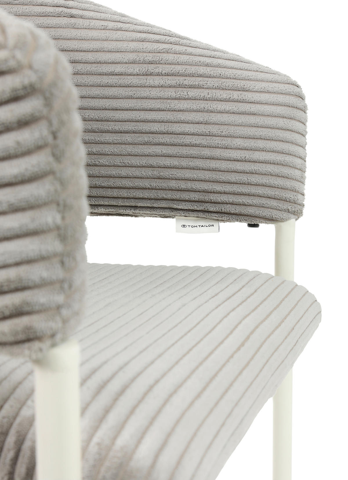 ARMLEHNSTUHL  in Stahl Cord  - Schlammfarben/Weiß, Basics, Textil/Metall (51/81,5/57,5cm) - Tom Tailor