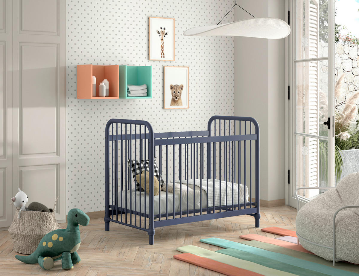 GITTERBETT   60/120 cm  - Blau, ROMANTIK / LANDHAUS, Metall (60/120cm) - MID.YOU