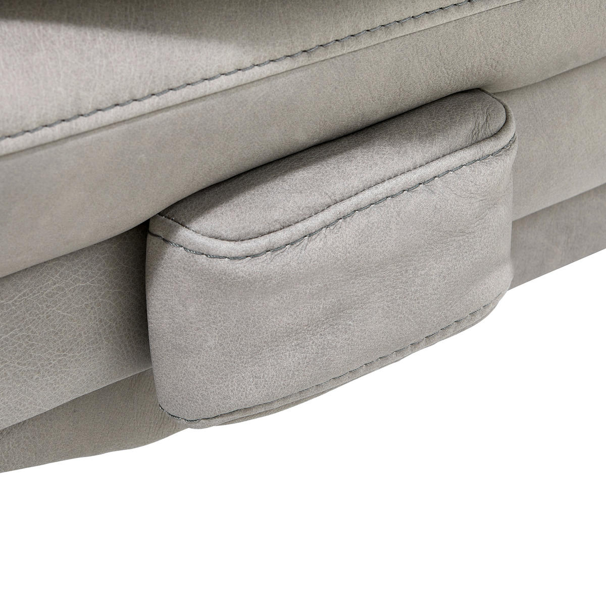 ECKSOFA Posh Grau Echtleder  - Anthrazit/Grau, Design, Leder/Metall (308/173cm) - Joop!