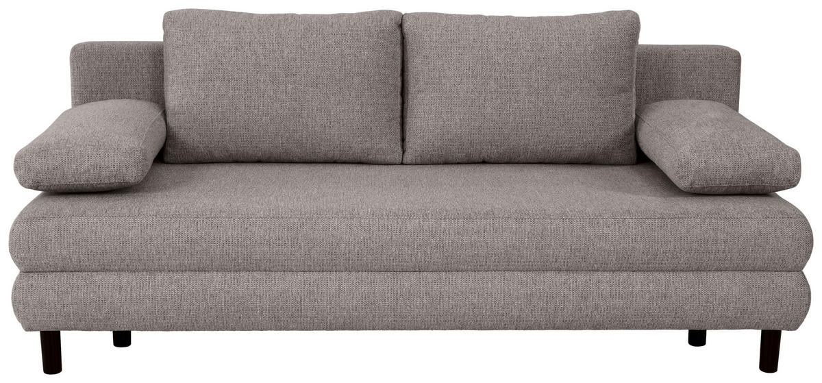 SCHLAFSOFA Webstoff Dunkelgrau  - Dunkelgrau/Schwarz, Design, Textil/Metall (197/84/92,5cm) - home24