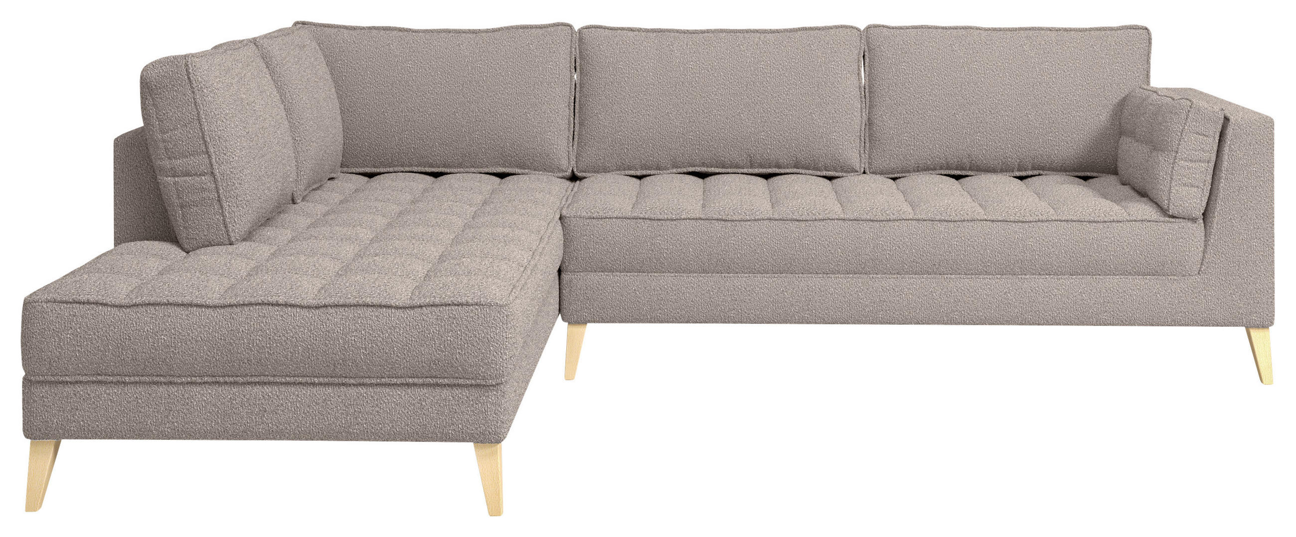 HÖRNSOFFA i bouclé taupe  - taupe/naturfärgad, Design, trämaterial/textil (204/310cm) - MID.YOU