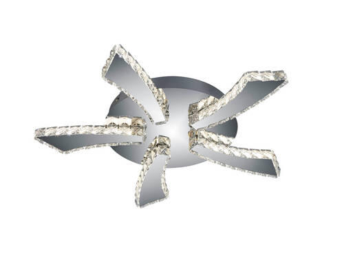 PLAFONIERĂ CU LED - străveziu/culoare crom, Romantik / Landhaus, plastic/metal (55/6cm)