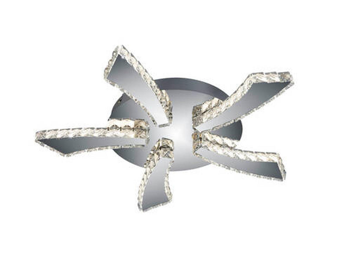 PLAFONIERĂ CU LED - străveziu/culoare crom, Romantik / Landhaus, plastic/metal (55/6cm)