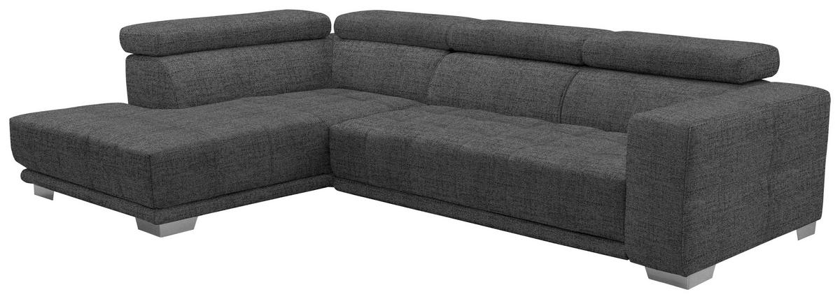 CANAPÉ D'ANGLE in Chenille Grau  - Chromfarben/Grau, Design, Textil (207/301cm) - Xora
