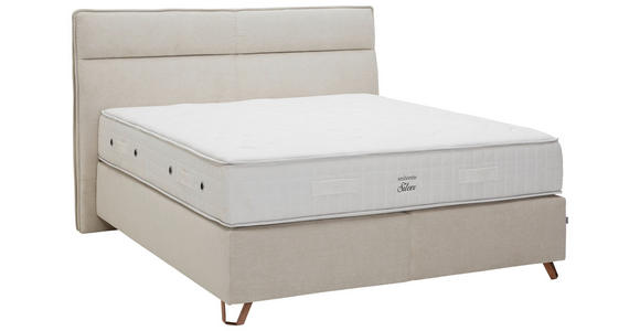 BOXSPRINGBETT 180/200 cm in Beige - Beige/Kupferfarben, KONVENTIONELL, Textil/Metall (180/200cm) - Ambiente