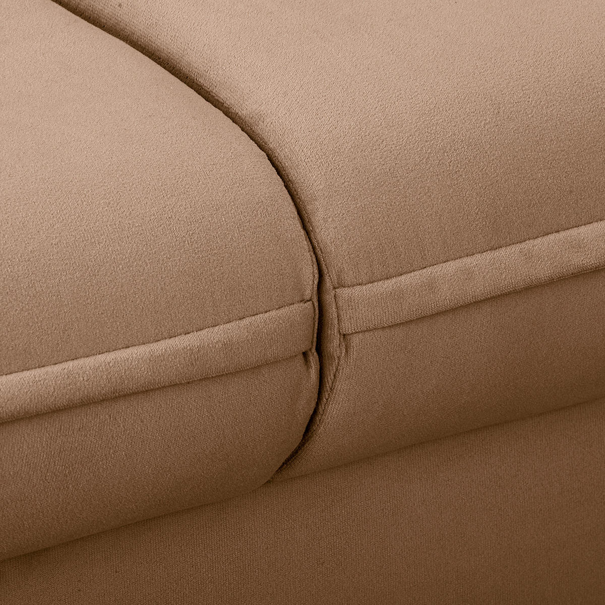2-SITZER-SOFA JULI in Samt Dunkelbraun  - Dunkelbraun/Schwarz, Design, Holz/Textil (138/86/100cm) - P & B