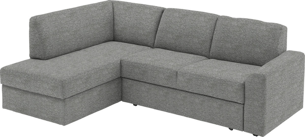ECKSOFA in Webstoff Hellgrau  - Hellgrau/Schwarz, Konventionell, Kunststoff/Textil (165/224cm) - Xora