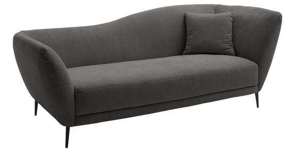 RÉCAMIERE Anthrazit Chenille Zierkissen, Rücken echt  - Anthrazit/Schwarz, KONVENTIONELL, Textil/Metall (224/70/97cm) - Hom`in