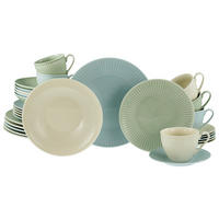 KOMBISERVICE Creme, Pastellgrün, Pastellblau Valencia Pastell 30-teilig 6 Personen  - Pastellblau/Pastellgrün, Basics, Keramik - Creatable