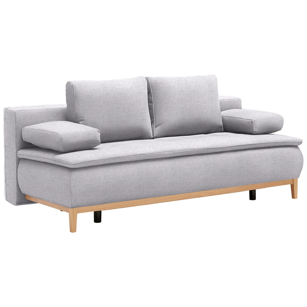 Thumbnail - Carryhome Boxspringsofa, Hellgrau, Textil, Buche, massiv, 2-Sitzer, Füllung: Schaumstoff, 202x78x93 cm, Stoffauswahl, Sc...
