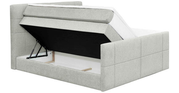 BOXSPRINGBETT 180/200 cm  in Hellgrau  - Hellgrau, KONVENTIONELL, Textil (180/200cm) - Carryhome