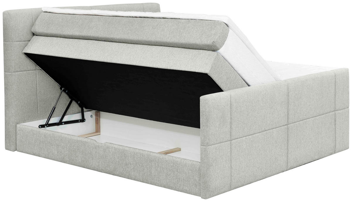 BOXSPRINGBETT 180/200 cm  in Hellgrau  - Hellgrau, Konventionell, Textil (180/200cm) - Carryhome