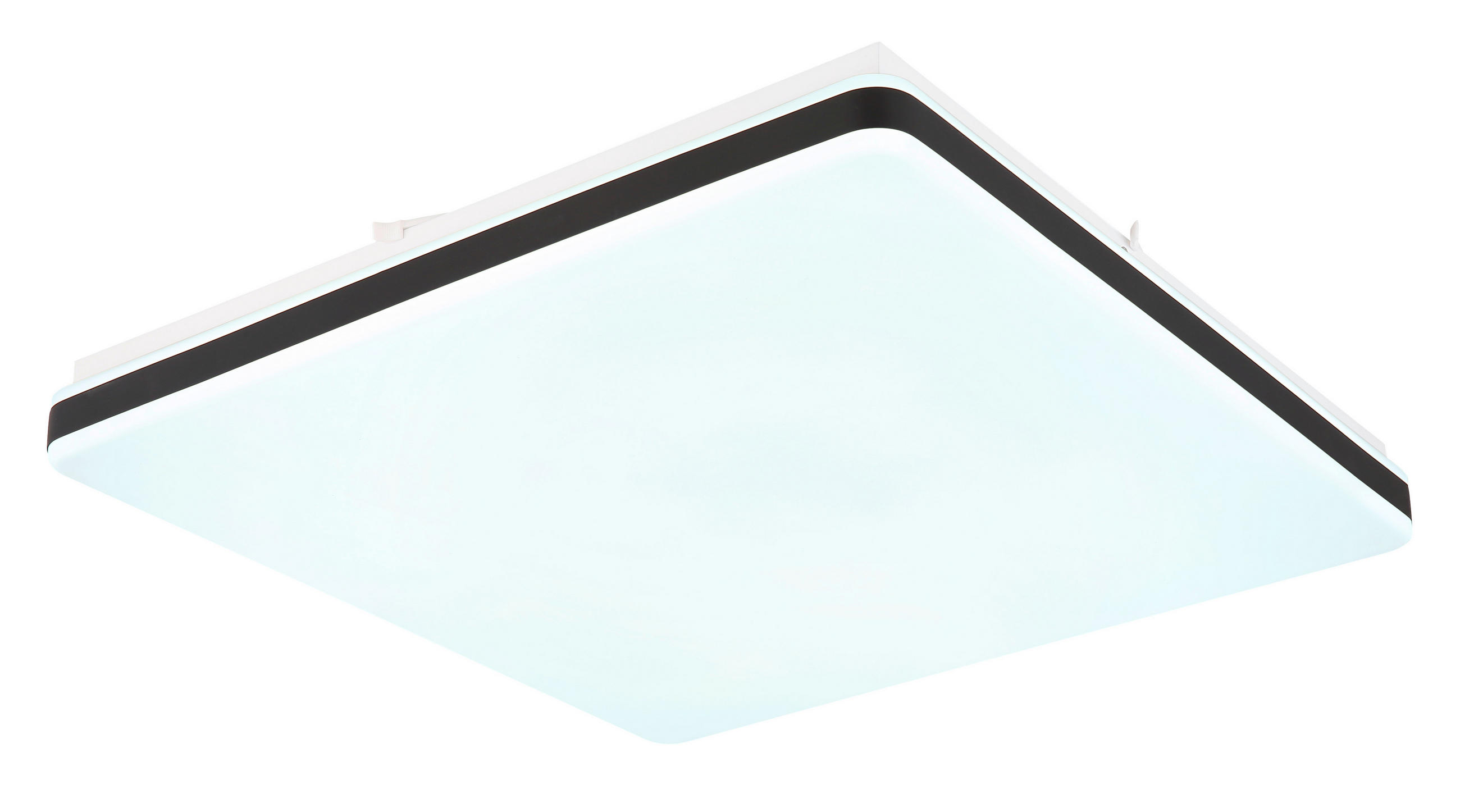 LED-DECKENLEUCHTE ULLY 48,5/48,5/6,6 cm   - Schwarz/Weiß, KONVENTIONELL, Kunststoff/Metall (48,5/48,5/6,6cm) - Globo