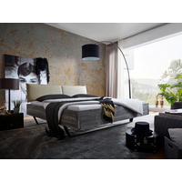 POSTELJA IZ TRAMOV 180 cm   x 200 cm  , les, kovina, tekstil siva, črna, bež  - siva/črna, Moderno, kovina/tekstil (180/200cm) - Livetastic