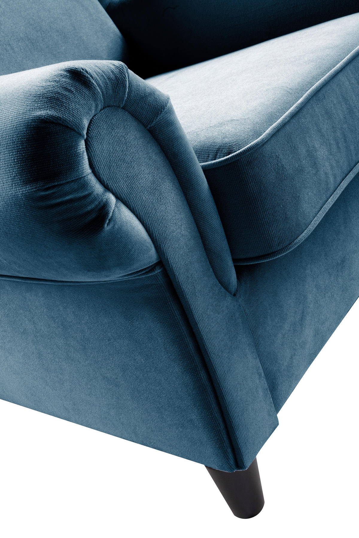 OHRENSESSEL Plüsch Blau  - Blau/Schwarz, Design, Holz/Textil (94/112/92cm) - MID.YOU