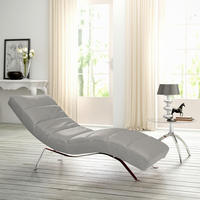 RELAXLIEGE SWING Mikrofaser Grau  - Silberfarben/Grau, Design, Textil/Metall (65/65-95/171cm) - Livetastic
