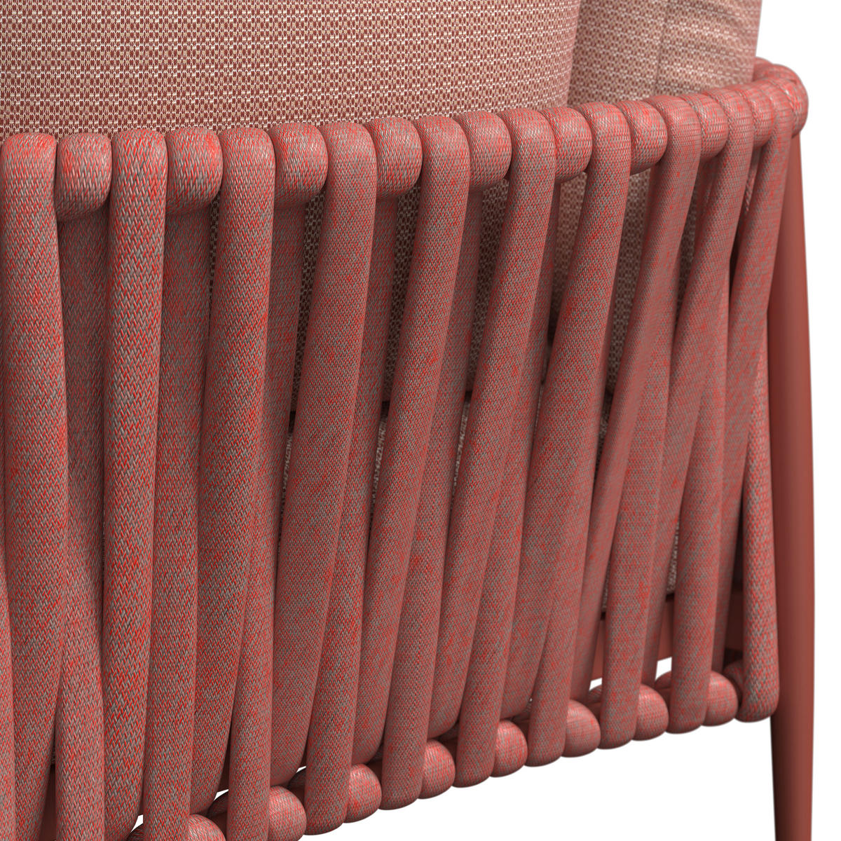 LOUNGEGARNITUR 296/229 cm Aluminium  - Rot/Dunkelrot, Design, Textil/Metall (296/229cm) - Amatio
