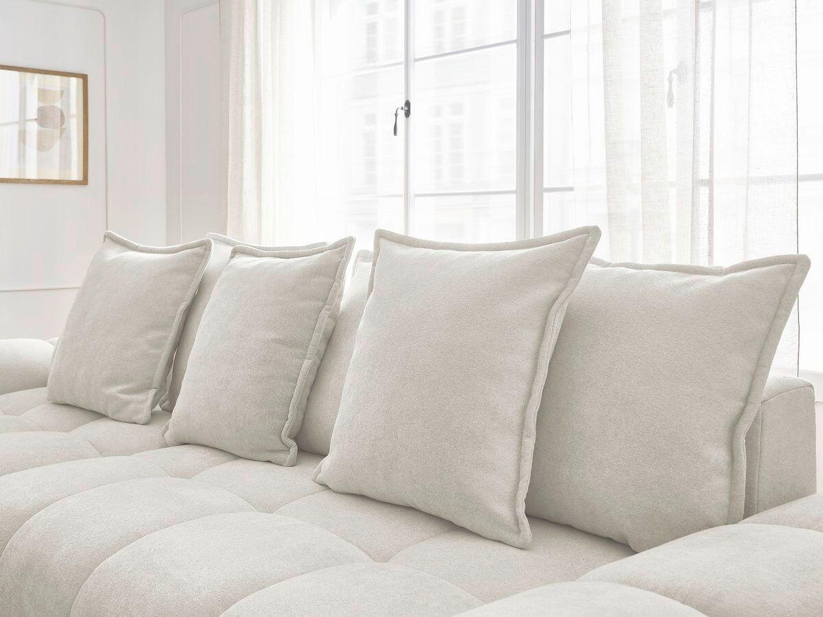 ECKSCHLAFSOFA EVEREST  mit Rücken echt, Armteil links, Armteil rechts Struktur Weiß  - Schwarz/Weiß, MODERN, Kunststoff/Textil (180/318cm) - Livetastic