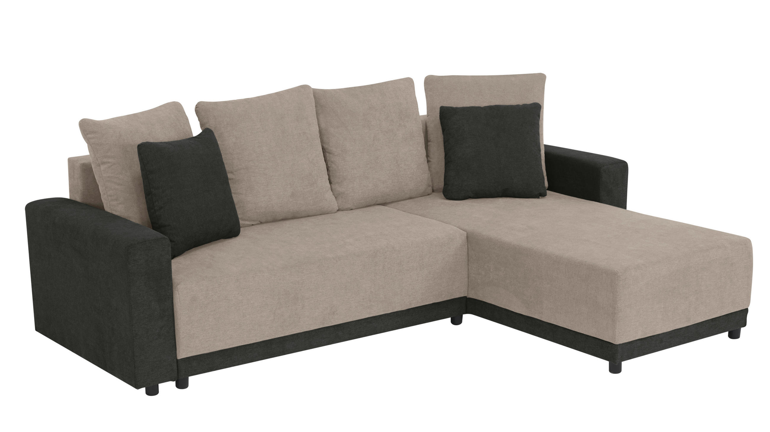 ECKSOFA Anthrazit, Greige Mikrofaser  - Greige/Anthrazit, Design, Kunststoff/Textil (178/248cm) - MID.YOU