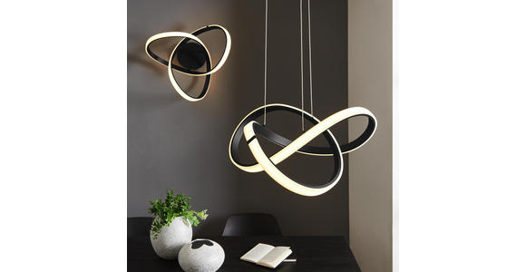 LED-DECKENLEUCHTE 49 W - Schwarz, Design, Kunststoff/Metall (59/29/59cm) - Ambiente
