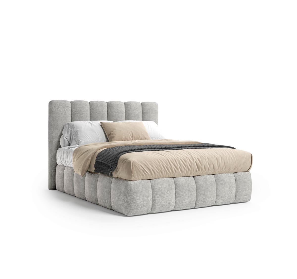 BOXSPRINGBETT 180/200 cm,  in Grau, Matratze, H3 + H4 = fest + sehr fest  - Schwarz/Grau, Modern, Holz/Holzwerkstoff (180/200cm) - MID.YOU