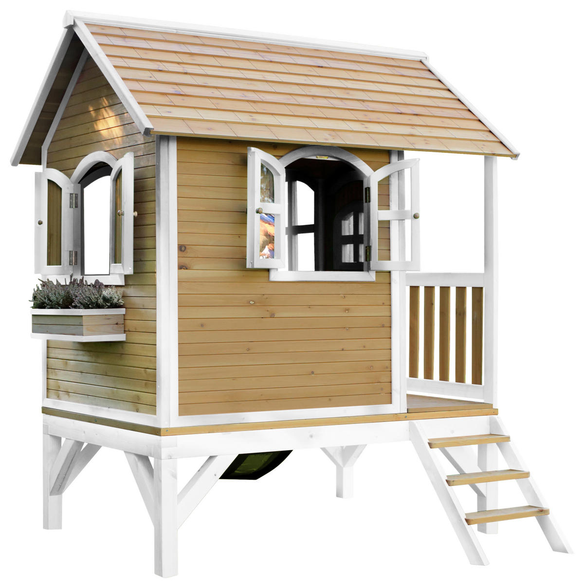 SPIELHAUS 287/231/191 cm  - Rot/Braun, KONVENTIONELL, Holz (287/231/191cm) - Ambia Garden