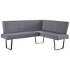 ECKBANK Metall, Textil Dunkelgrau  - Dunkelgrau/Schwarz, Konventionell, Textil/Metall (190/150cm) - MID.YOU