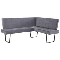 ECKBANK 190/150 cm Samt Dunkelgrau   - Dunkelgrau/Schwarz, KONVENTIONELL, Textil/Metall (190/150cm) - MID.YOU