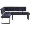 ECKBANK 134/185 cm  in Dunkelgrau  - Dunkelgrau/Schwarz, MODERN, Textil/Metall (134/185cm) - MID.YOU