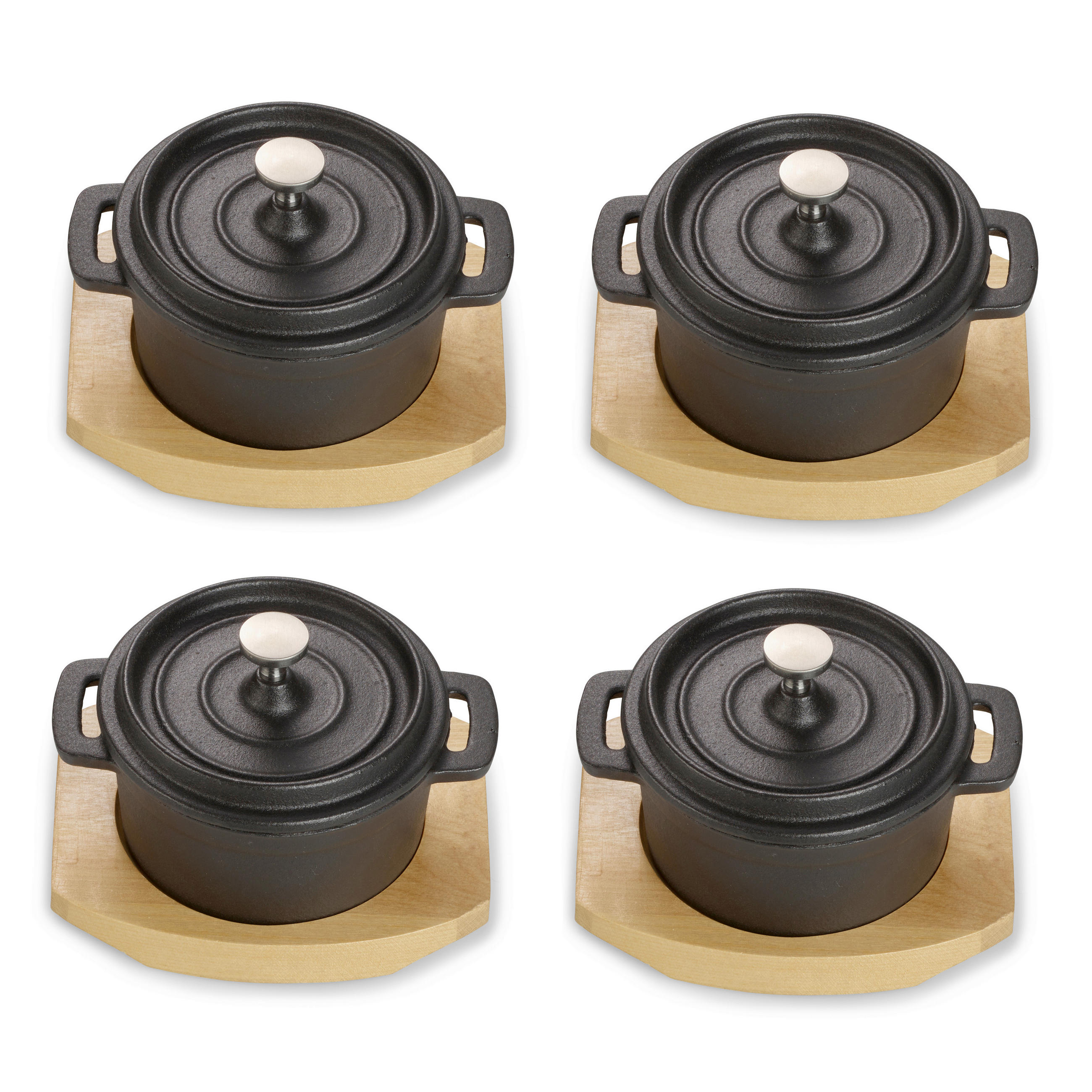 SADA HRNCŮ,  4dílné - černá, Basics, kov (13/10/5cm) - Echtwerk