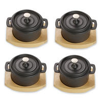 SADA HRNCŮ,  4dílné - černá, Basics, kov (13/10/5cm) - Echtwerk