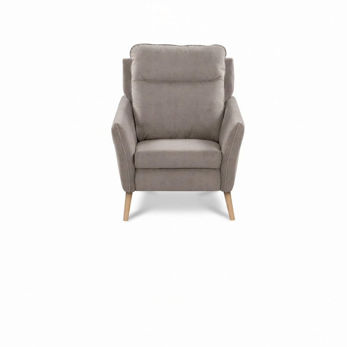 SESSEL in Mikrofaser Taupe  - Taupe/Buchefarben, Design, Holz/Textil (88/110/92cm) - Livetastic