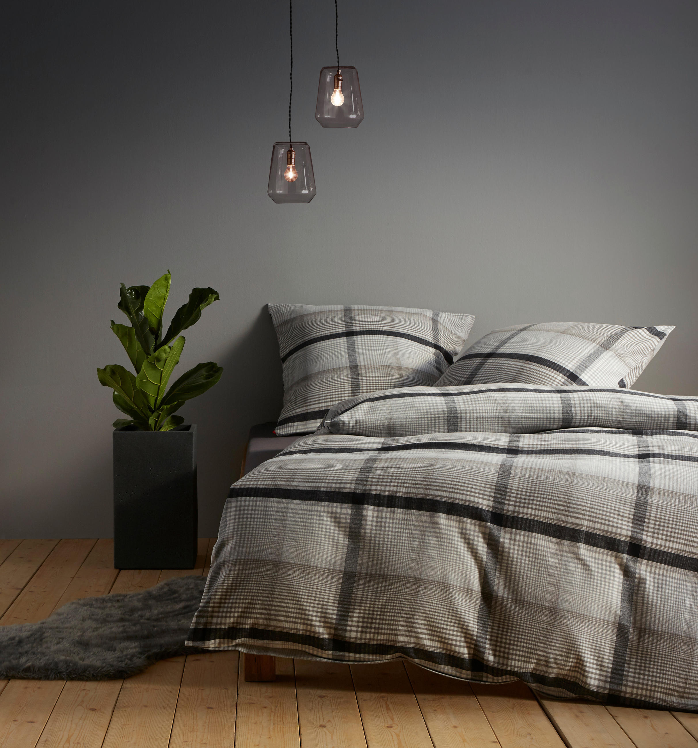 BETTWÄSCHE Lech Flanell 200/200 cm  - Grau, Design, Textil (200/200cm) - Fleuresse