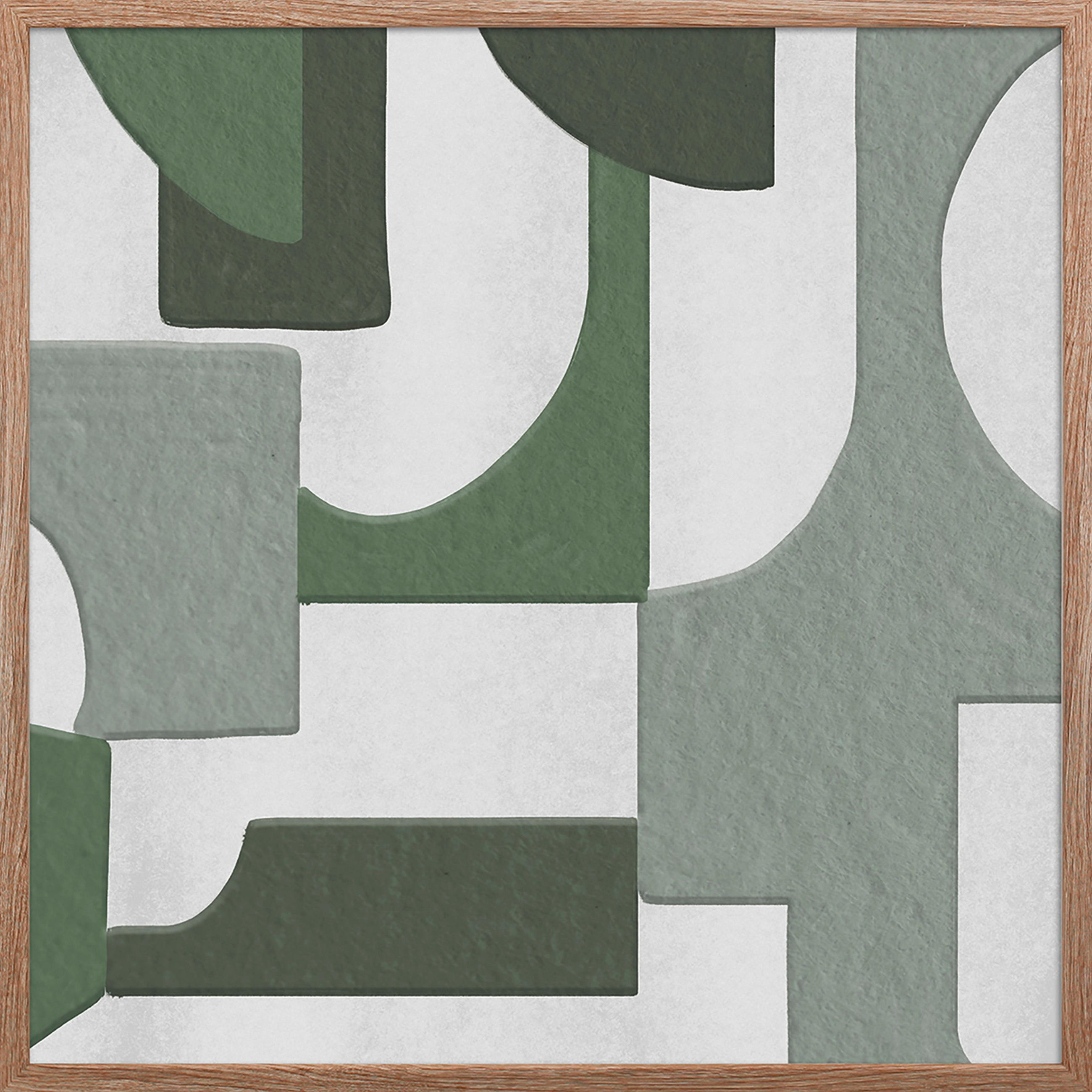 LEINWANDBILD Abstraktes 55/55 cm - Pastellgrün/Naturfarben, Trend, Holzwerkstoff/Kunststoff (55/55cm) - Monee