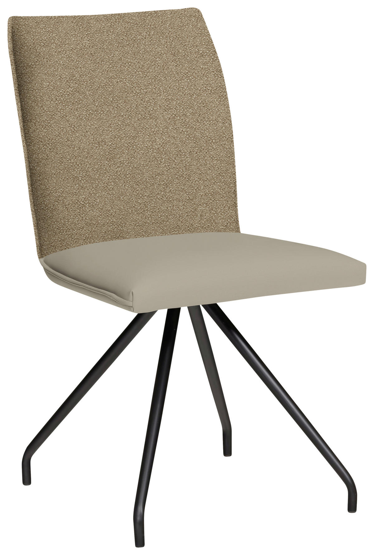 STUHL  in Stahl Mikrofaser Metall, Textil  - Graubraun/Schwarz, Design, Textil/Metall (49/91/60cm) - Moderano