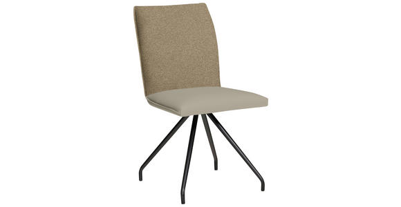 STUHL  ,  , Webstoff, Mikrofaser  ,  - Graubraun/Schwarz, Design, Textil/Metall (49/91/60cm) - Moderano