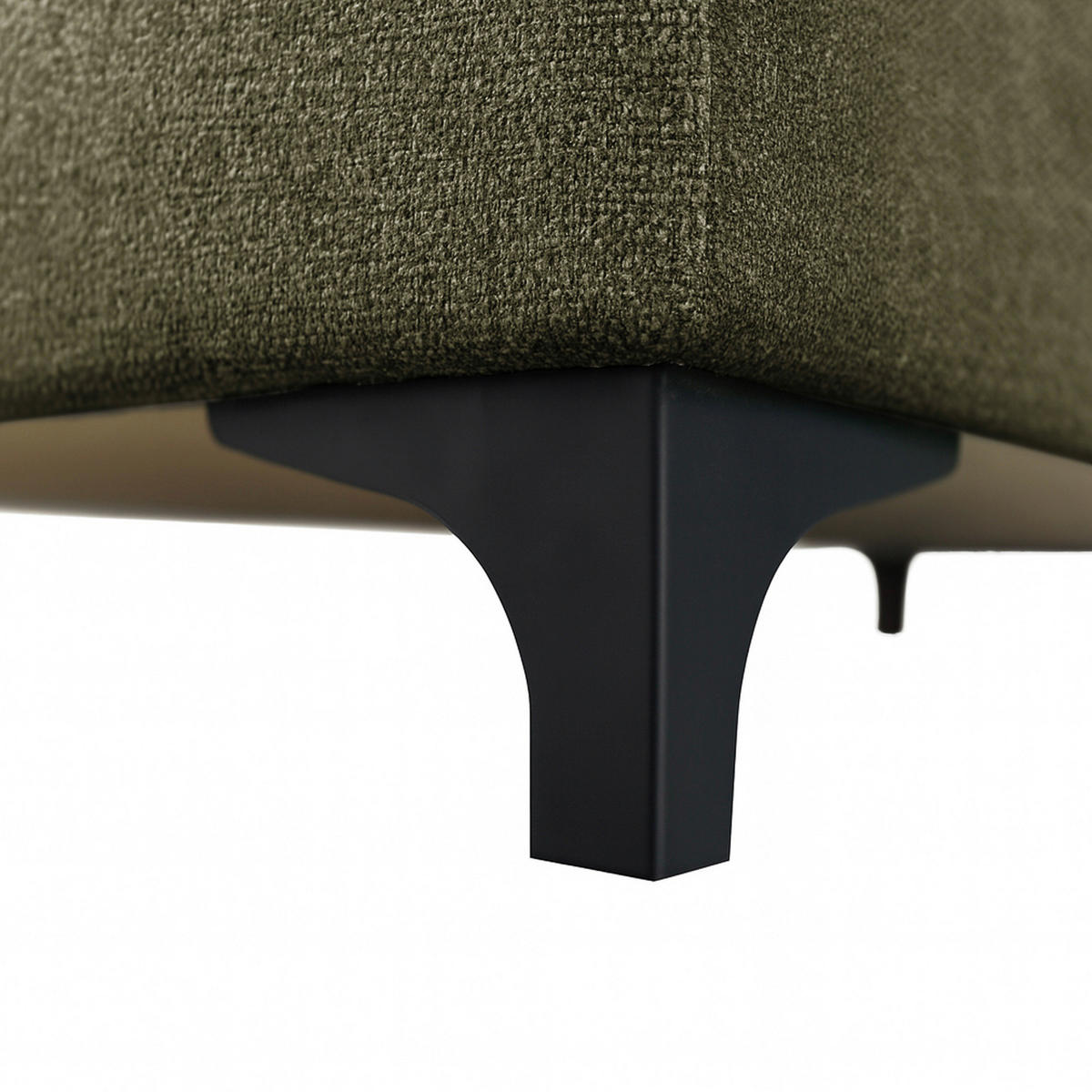 ECKSOFA SOLEI Grün Chenille Zierkissen, Bettkasten, Kopfstütze  - Schwarz/Grün, Design, Kunststoff/Textil (203/265cm) - MID.YOU