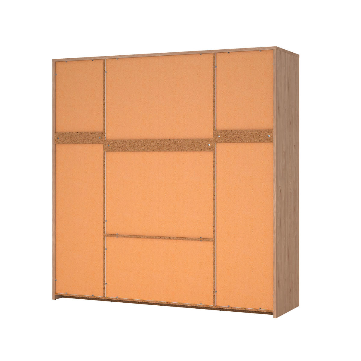 DREHTÜRENSCHRANK 197/202/58 cm 4-türig Eichefarben, Weiß  - Eichefarben/Weiß, KONVENTIONELL, Holzwerkstoff/Metall (197/202/58cm) - Boxxx