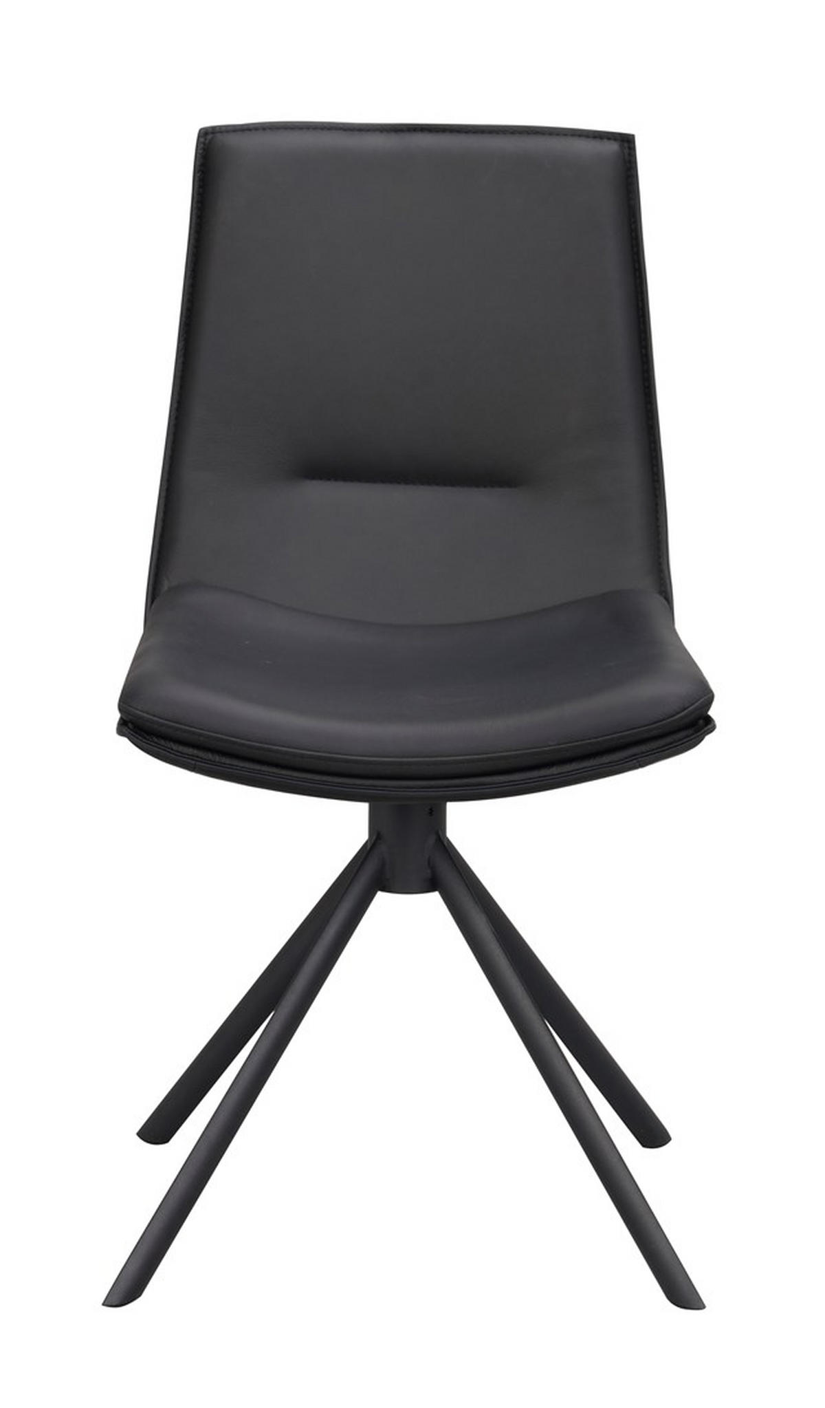STOL MED UNDERREDE äkta läder  - svart/grå, Klassisk, metall/läder (46/86/61cm) - Rowico