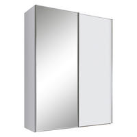 SCHWEBETÜRENSCHRANK in Weiss  - Weiss/Alufarben, Design, Glas/Holzwerkstoff (200/222/68cm) - Moderano