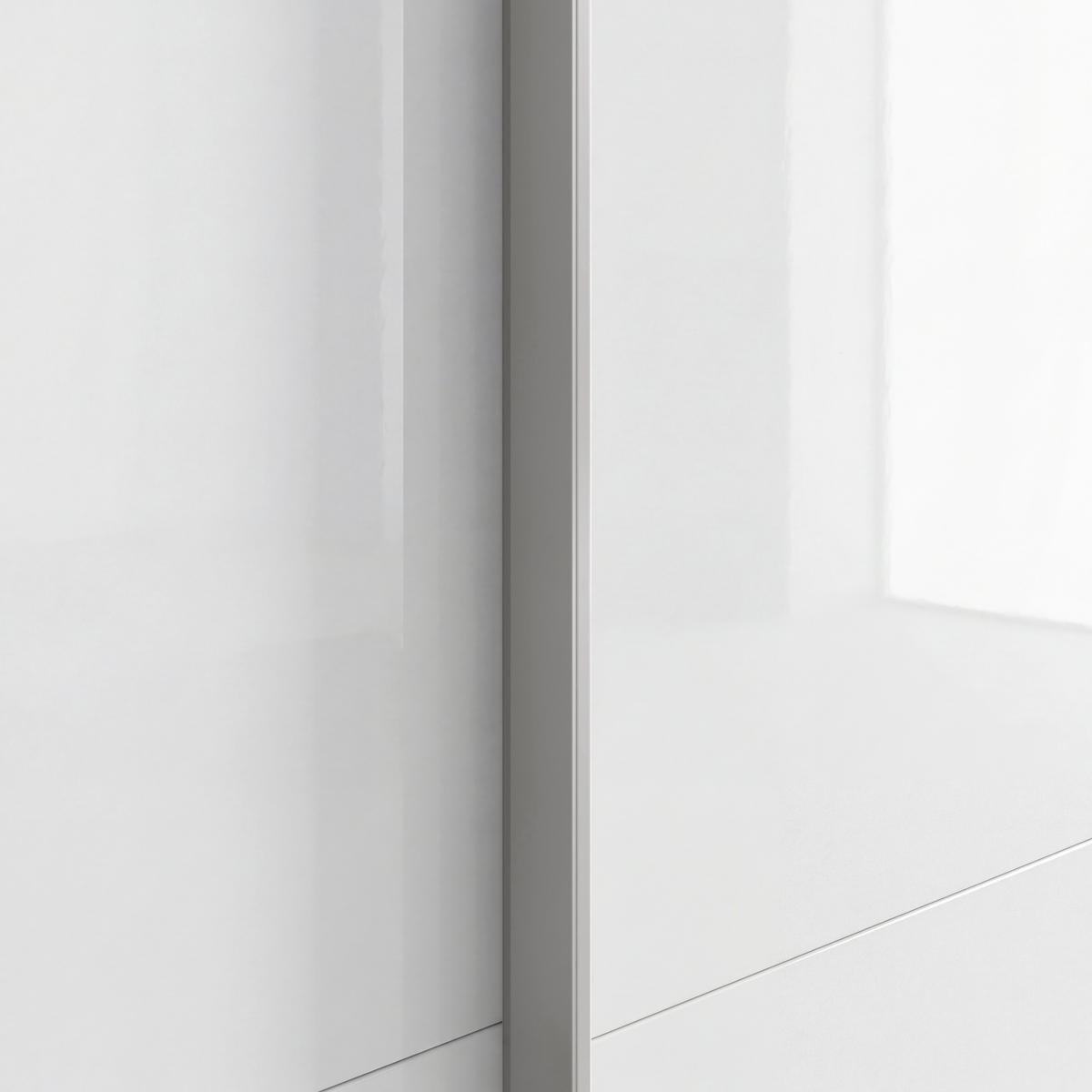 SCHWEBETÜRENSCHRANK 201/236/68 cm 2-türig Weiß  - Alufarben/Weiß, Basics, Glas/Holzwerkstoff (201/236/68cm) - Novel