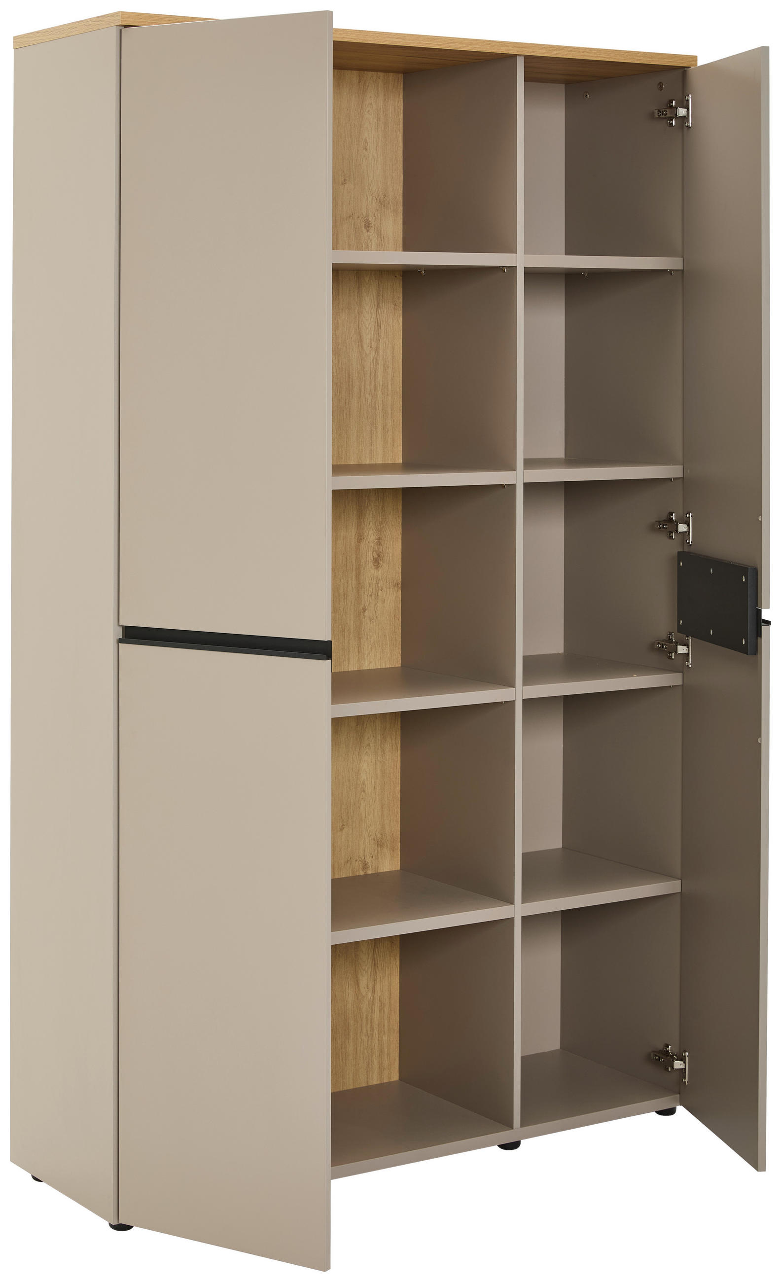 AKTENSCHRANK Grau, Eichefarben  - Eichefarben/Grau, MODERN, Holzwerkstoff (120/197/40cm) - Novel