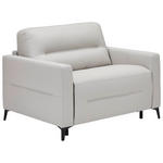 SCHLAFSESSEL Echtleder Hellgrau    - Hellgrau/Schwarz, Design, Leder/Metall (115/89/97cm) - Novel